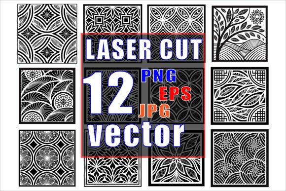 Black Floral Laser Cut Pattern Vector for Creative Projects