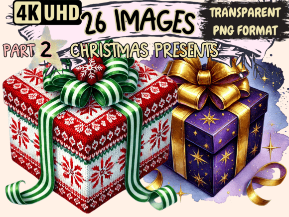 Christmas Presents Clipart P2: Bringing Holiday Magic to Your Real-World Projects