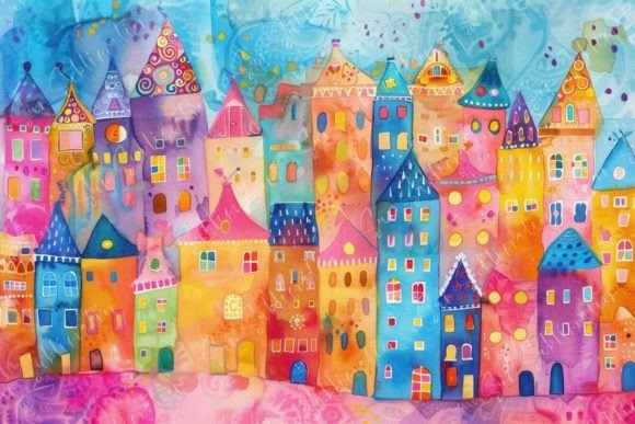 Colorful Whimsical Townscape: Bringing Imagination to Life in Real-World Projects