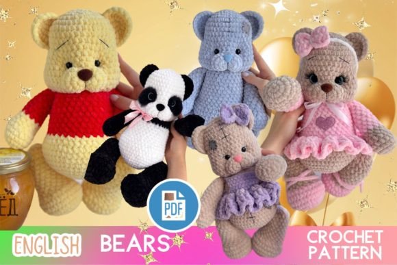 Crochet 5 Bears Amigurumi PDF Pattern: Your Guide to Creating Adorable Friends
