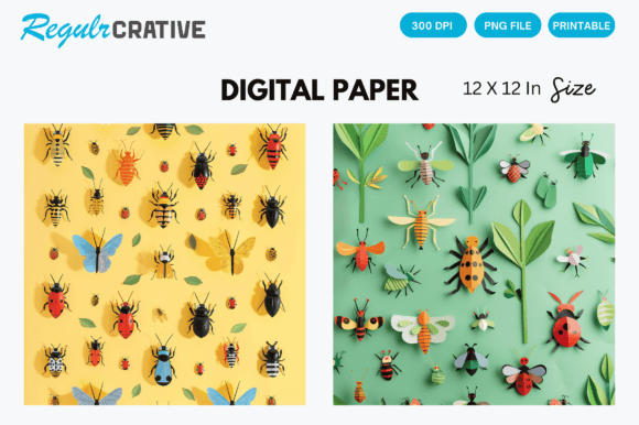 Cute Flat Insects and Bug Digital Paper: A Comprehensive Guide for Creative Professionals