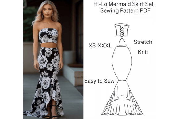 High Low Mermaid Skirt Set Pattern: A Modern Sewing Solution for the Creative Individual