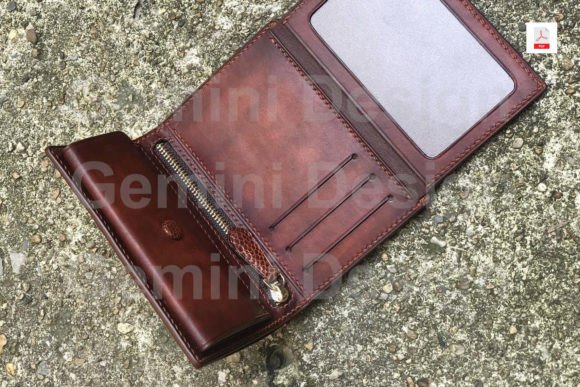 Leather Pattern Wallet Digital File PDF Guide