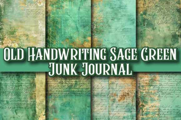 Old Handwriting Sage Green Junk Journal