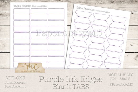 Purple Tabs Ink Edge Blank Template: A Practical Resource for Decorative Paper Projects