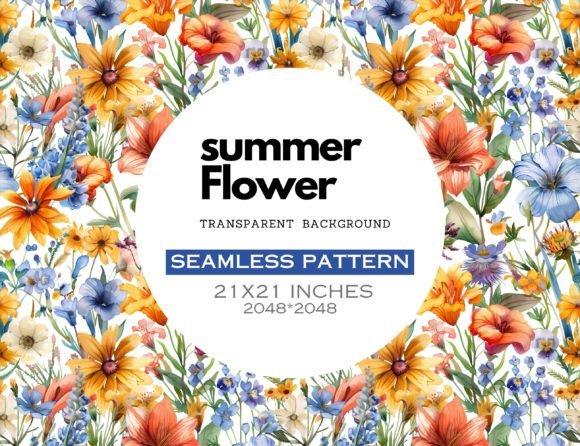 Summer Flower Seamless Pattern for Subli