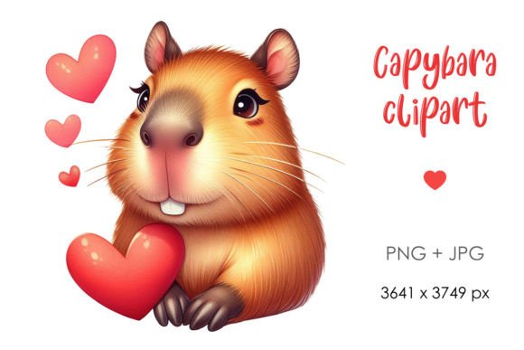 Whimsical Capybara PNG Valentine Clipart: A Creative Resource for Modern Designers